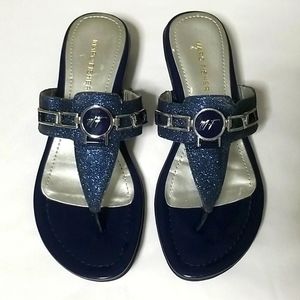 Marc Fisher Navy Thong Sandals
